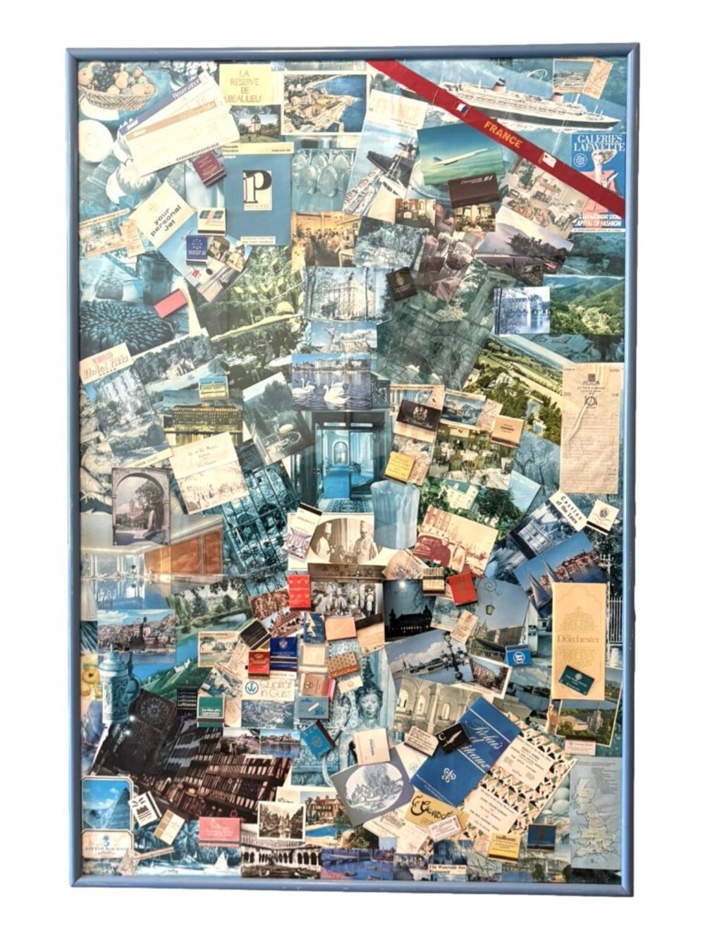 Vintage 1970s European Travel Ephemera Collage Grand Tour Mixed Media Art Movie